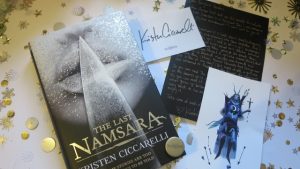 Exclusive FairyLoot Edition The Last Namsara by Kirsten Ciccarelli included a author letter and book plate 